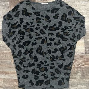 Women’s Leopard Pullover Crewneck Dolman Sweater